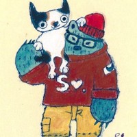 パパとさくら(ハガキサイズ)